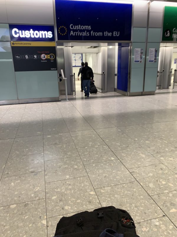 a man walking in an airport