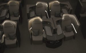 a group of seats in a room