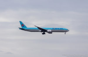 Korean Air Boeing 777-300ER arriving into Chicago O'Hare - Image, Economy Class and Beyond
