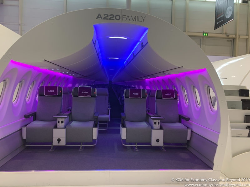 a plane with seats inside
