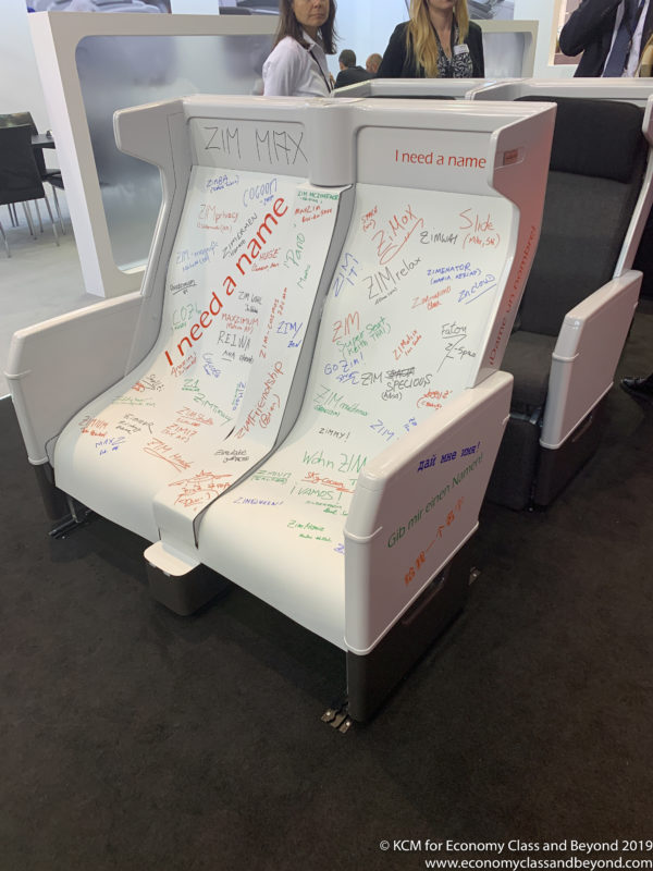 a white chairs with writing on them