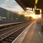 a train tracks at a train station