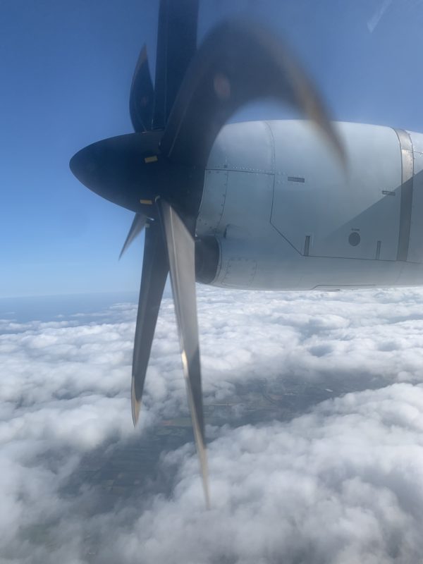 a propeller of an airplane