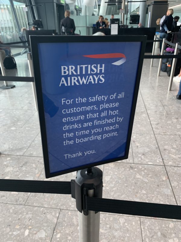 a sign in an airport
