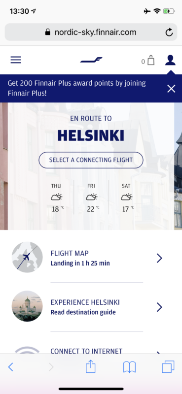 screens screenshot of a flight map