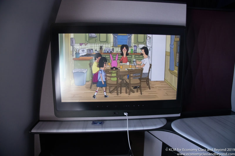 a television screen with cartoon on it