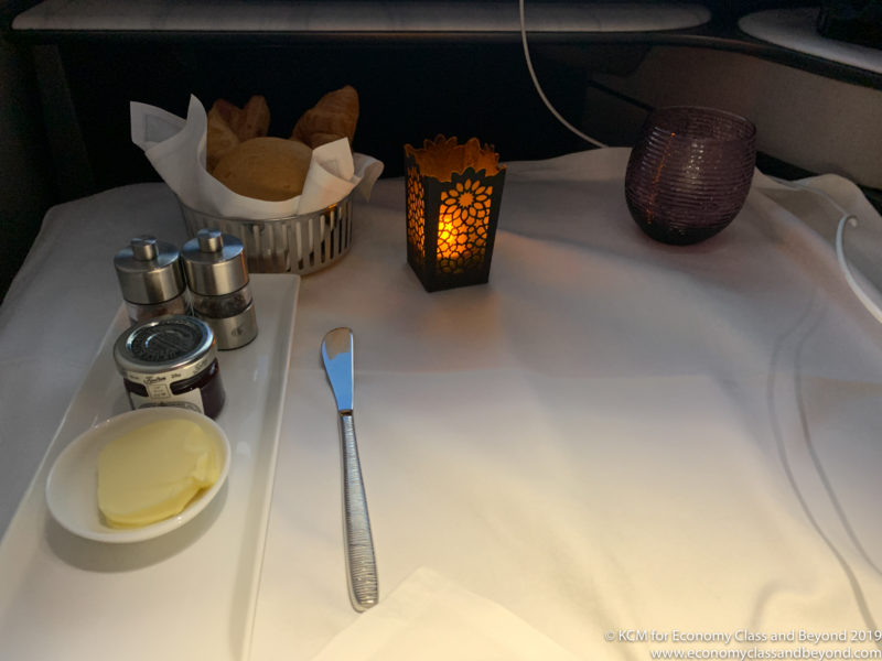 a table with food and butter on it