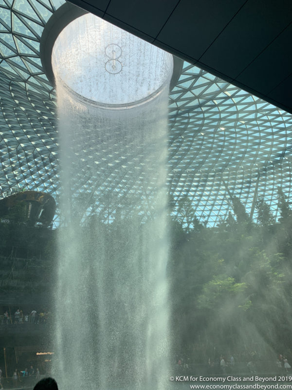 a water falling from a dome