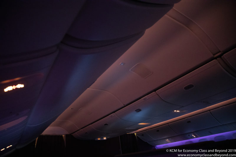a ceiling of an airplane