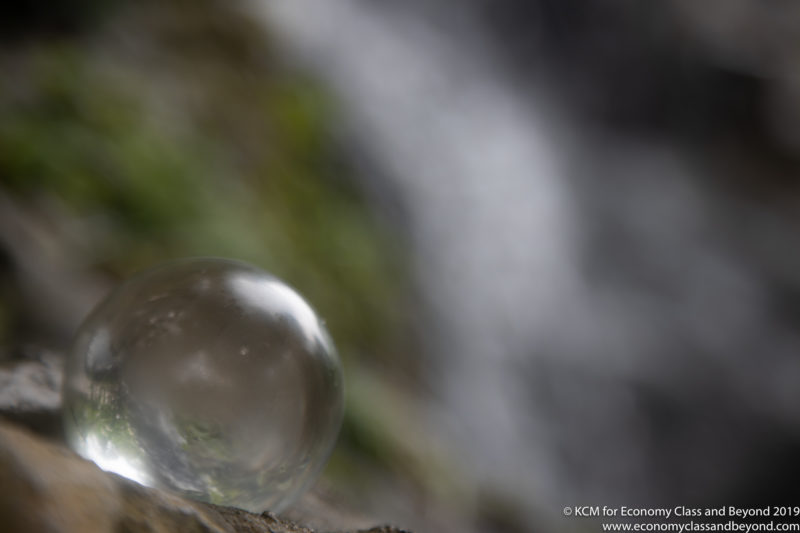 a clear bubble on a rock