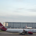 Virgin Atlantic Airbus A340-600 on tow - image, economy class and beyond