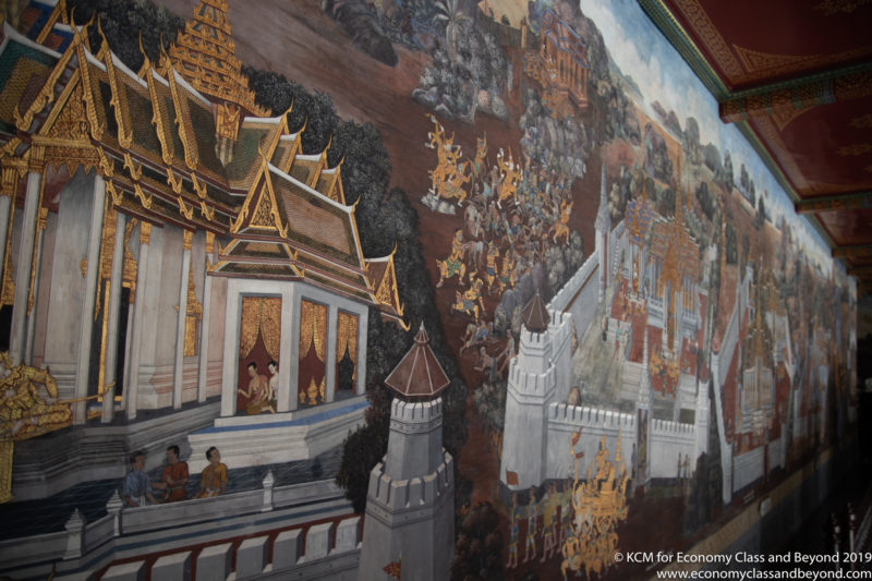 a mural of a temple