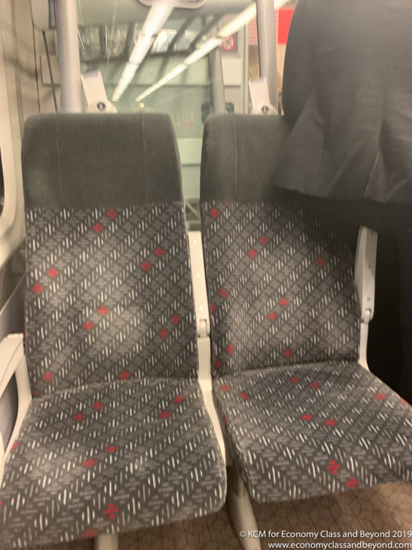 a seat on a train