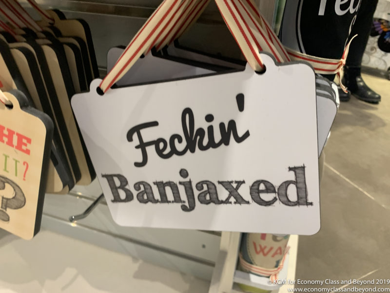 a sign from a shelf
