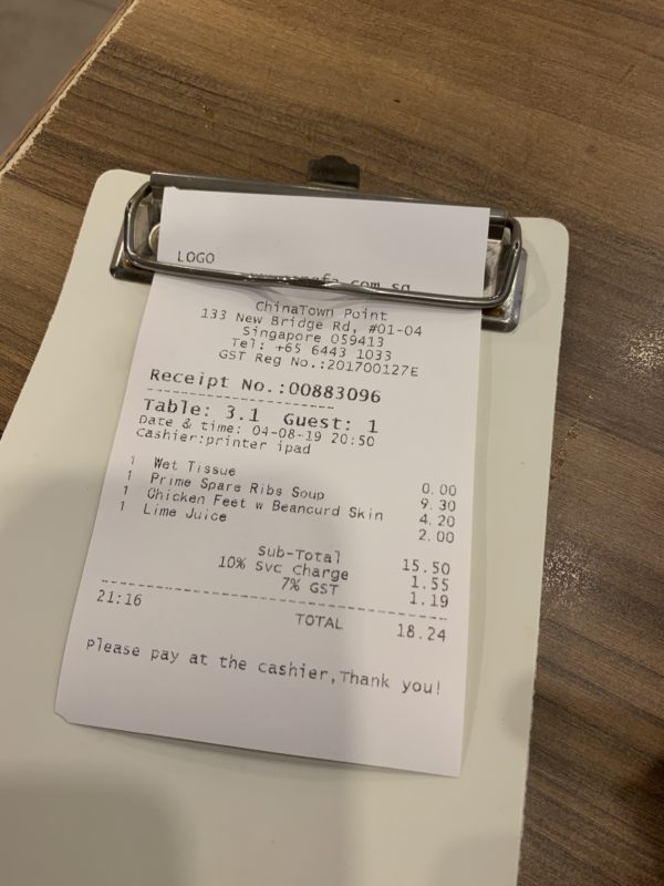 a receipt on a clipboard