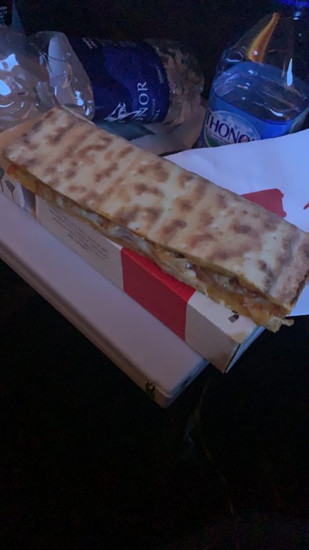 a sandwich on a box