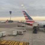 an airplane parked at an airport