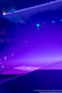a purple light in a car