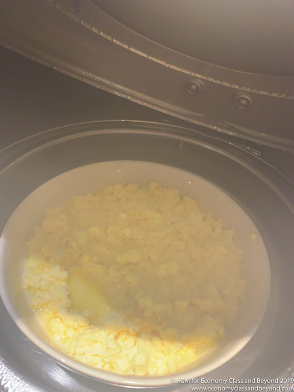 a bowl of food in a microwave