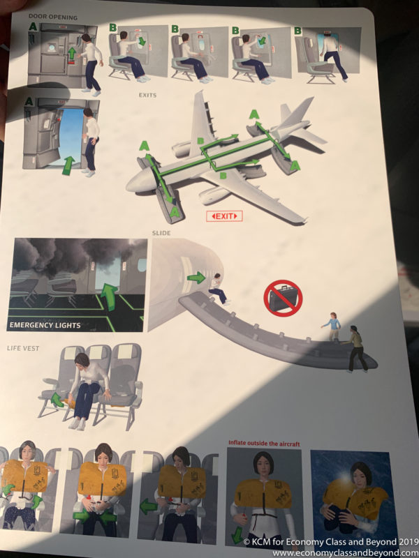a poster with instructions and pictures of an airplane