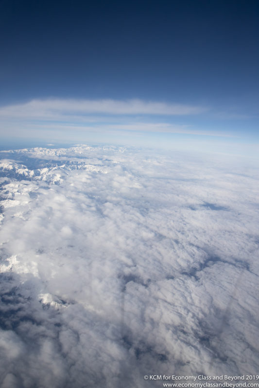 clouds and mountains from above