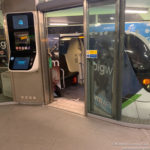 a subway car with a door open
