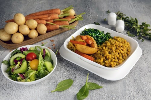 Misir Wat – an Ethiopian style spicy red lentil stew, served with sautéed spinach and spiced potatoes and carrots - Image, Emirates