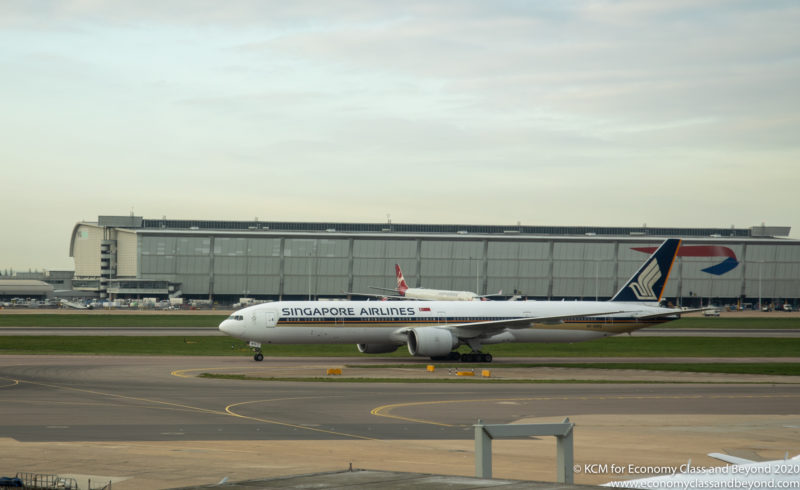 Singapore Airlines Boeing 777-300ER taxing at London Heathrow Airport - Image, Economy Class and Beyond