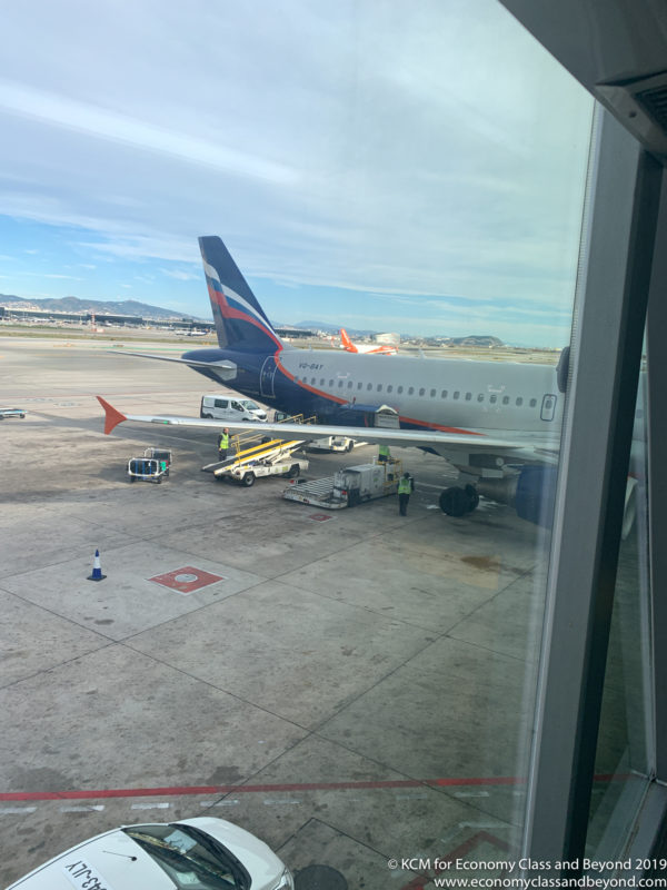 a plane parked on the tarmac