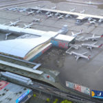 an aerial view of an airport