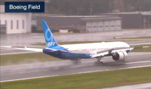 Boeing 777X - 777-9 Landing at Boeing Field - Image, via The Boeing Company Live Stream