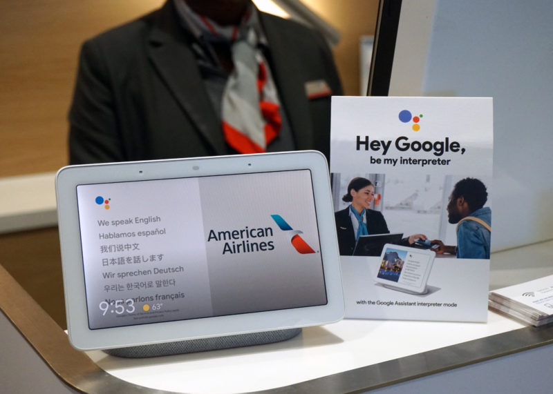 Google Assistant in Lounge with Interpreter Mode - Image, American Airlines