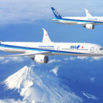 ANA Boeing 787 aircraft over Mount Fuji - Image The Boeing Company