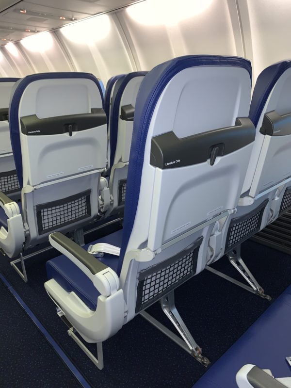 a row of seats in an airplane