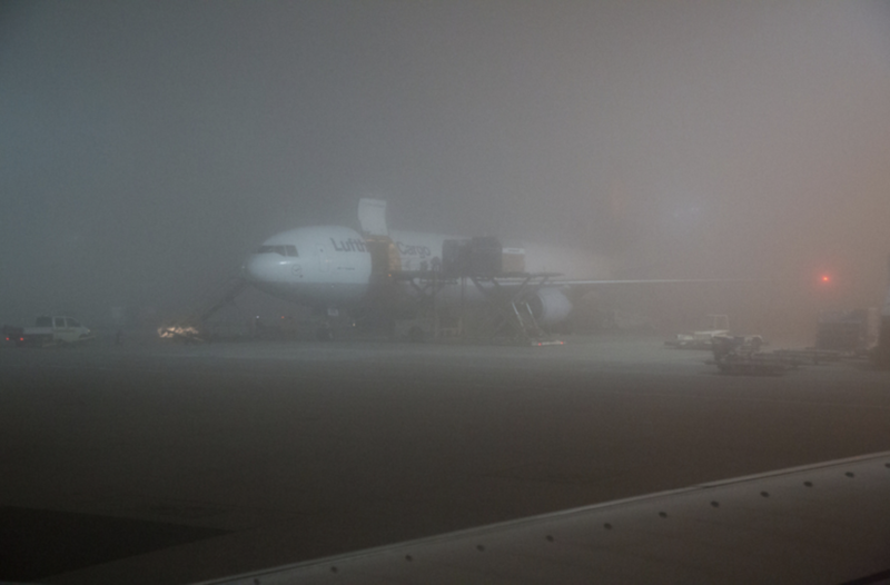 Lufthansa Boeing 777F in the fog at Frankfurt Airport - Image, Economy Class and Beyond 