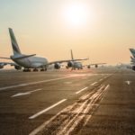 Airbus A380s lining up on the taxiway at Dubai International - Image, Dubai International Airport