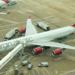 Virgin Atlantic Airbus A340-600 at London Heathrow. Image Economy Class and Beyond