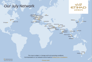 Etihad network from July -Image, Etihad