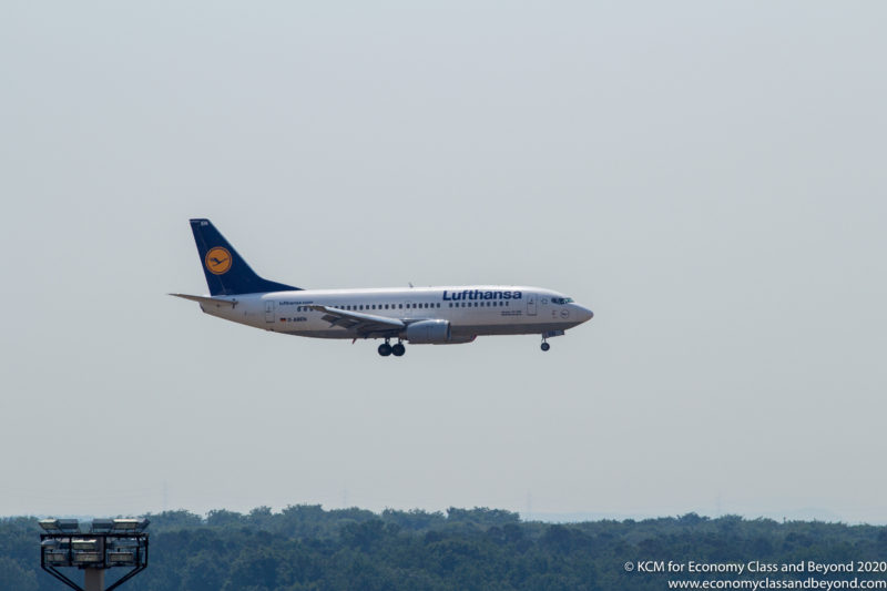 Airplane Art Lufthansa Boeing 737 300 Landing At Frankfurt Airport Economy Class Beyond