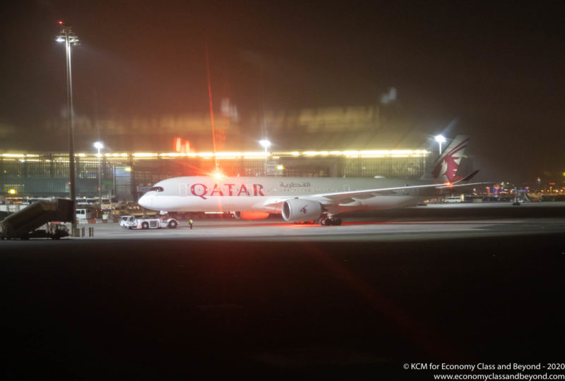 Qatar Airways Airbus A350-900 at Hamad International Airport, Image Economy Class and Beyond