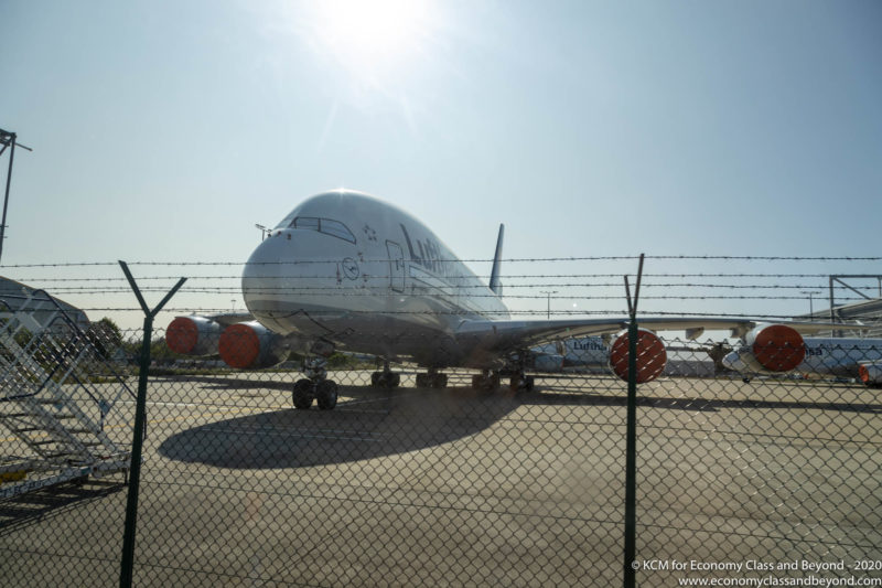 Lufthansa Airbus A380 parked at Frankfurt Airport - Image, Economy Class and Beyond