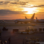 United Airlines Boegin 777-200ER taxiing into the sunset - Image, Economy Class and Beyond