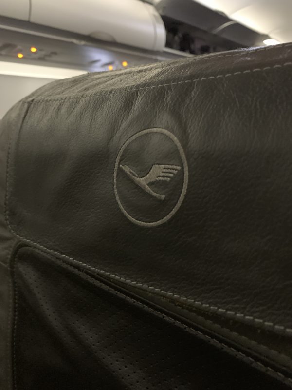 a close up of a leather seat