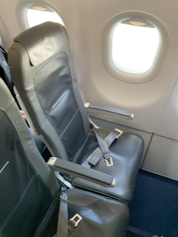 a seat in an airplane