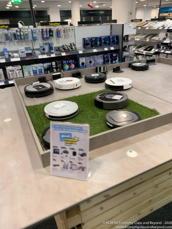 a display of electronic devices in a store