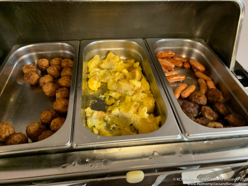a trays of food in a restaurant