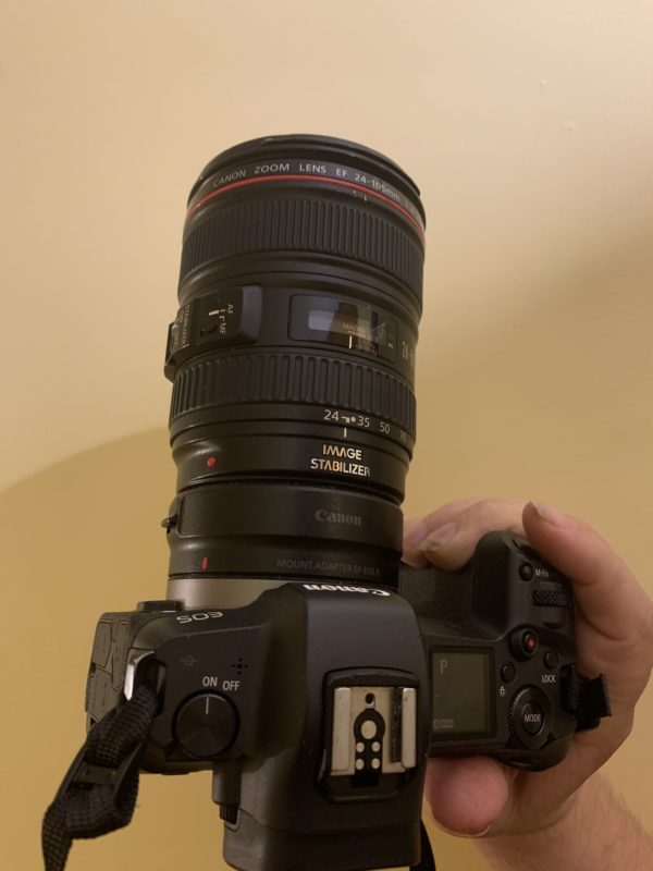 a camera with a large lens