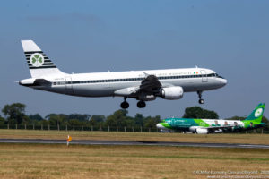 Aer Lingus Airbus A320 Retro Colour scheme arriving at Dublin Airport - Image, Economy Class and Beyond