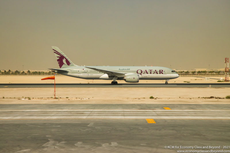 Qatar Airways Boeing 787-8 Dreamliner taxiing at Hamad International Airport