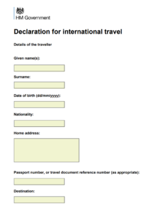 a screenshot of a travel form